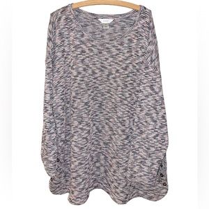 Christopher & Banks Women Long Sleeve Scoop Neck Side Button Sweater size 2X